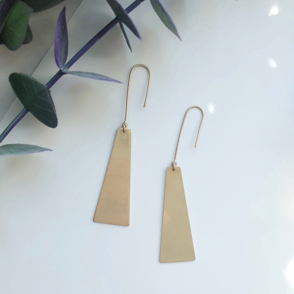 NWOT Madewell Petaldrop Gold Earrings - Picture 7 of 7